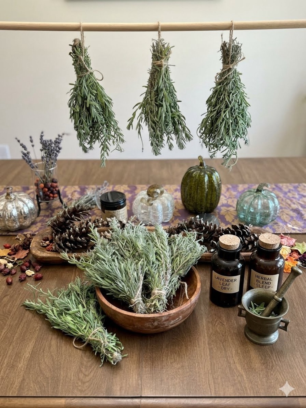 Hand-Tied Dried Lavender Bundles Natural Aromatherapy Bunches Orchid & Vine